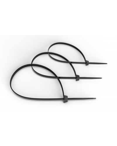 Стяжка нейлоновая неоткрывающаяся, безгалогенная (halogen free), 300x3.6мм, черная (100 шт) Cabeus CTBL-300 в Первоуральске Аксессуары для кабель-канала Pintop.ru