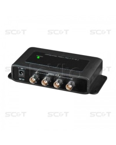 Усилитель-разветвитель видеосигнала HDCVI / TVI / AHD (1вх./4вых.) SC&T CD104HD в Первоуральске Видеоусилители, Модуляторы, Делители Pintop.ru
