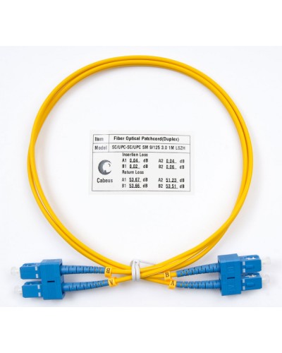 Пигтейл одномодовый оптический, SM 9/125, LSZH, duplex SC/SC (1 м) Cabeus FOP(d)-9-SC-SC-1m в Первоуральске Патч-корды оптические Pintop.ru