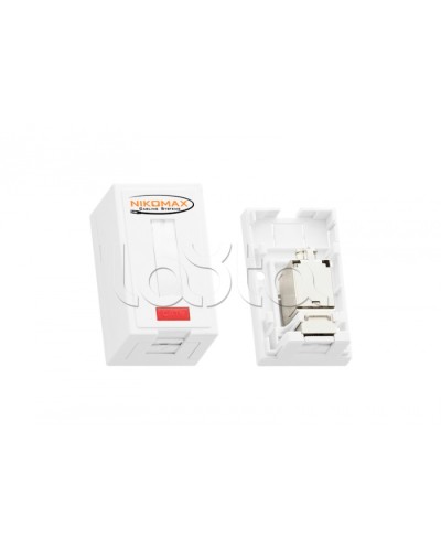 Розетка RJ45 1 порт кат.6 белая NIKOMAX (NMC-WO1UE2-FT-ST-WT) в Первоуральске Розетки компьютерные и телефонные Pintop.ru