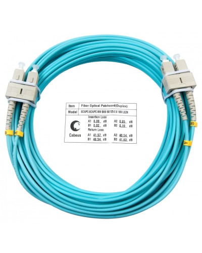 Шнур оптический duplex SC-SC 50/125 mm OM3 20м LSZH Cabeus FOP-50-SC-SC-20m в Первоуральске Патч-корды и пигтейлы Pintop.ru