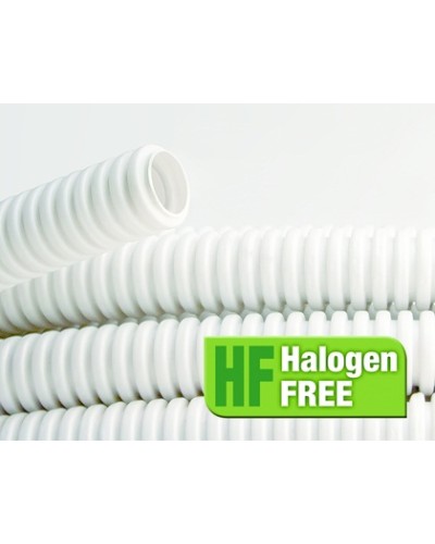 Труба ПЛЛ гибкая гофр. не содержит галогенов д.50мм, ПВ-0, с протяжкой,15м, цвет белый DKC 81850 в Первоуральске Труба гофрированная Pintop.ru