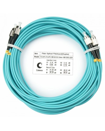 Шнур оптический duplex FC-FC 50/125 mm OM3 10м LSZH Cabeus FOP-50-FC-FC-10m в Первоуральске Патч-корды и пигтейлы Pintop.ru