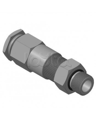 Кабельный ввод для бронированного кабеля с двойным уплотнением резьбой G1/2, внешним диаметром кабеля D=14-18 мм и проходным диаметром кабеля d=8-12 мм Спектрон КВБ-18/12-2У-М-G1/2 в Первоуральске Аксессуары для кабель-канала Pintop.ru