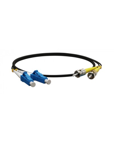 Патч-корд волоконно-оптический Hyperline FC-D2-9-LC/UR-ST/UR-H-3M-LSZH-BK в Первоуральске Патч-корды оптические Pintop.ru