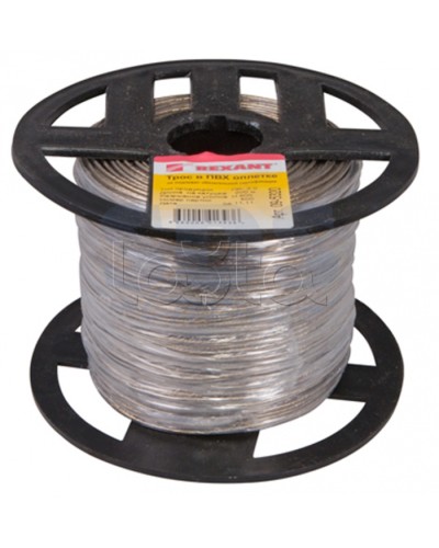 Трос стальной в ПВХ изоляции d2 мм (200) REXANT 09-5320 в Первоуральске Крепежные изделия Pintop.ru