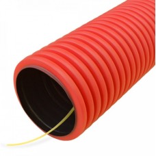 Труба гофрированная двустенная ПНД гибкая тип 750 (SN14) с/з красная д125 (50м/уп) Промрукав (PR15.0057)