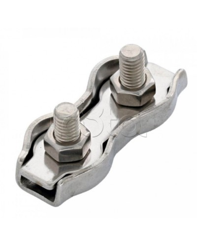 Зажим троса двойной D5мм Duplex (100шт/уп) Промрукав (PR08.3890) в Первоуральске Держатели, клипсы, скобы Pintop.ru