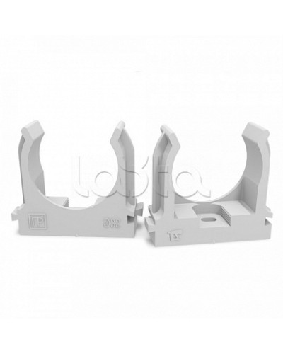 Крепеж-клипса для труб атмосферостойкая для монтажного пистолета серая в п/э d32 мм (25шт/500шт уп/кор) Промрукав (PR13.0404) в Первоуральске Держатели, клипсы, скобы Pintop.ru