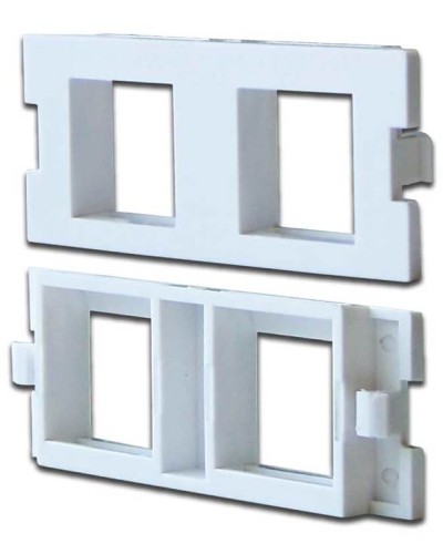 Вставка модульная на 2 кейстоуна в розетку LAN-MB, белая LANMASTER (LAN-MBP-2OK-WH) в Первоуральске Проходные адаптеры и розетки оптические Pintop.ru