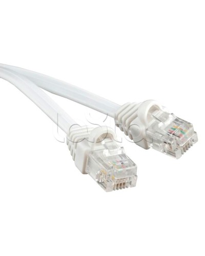 Патч-корд 6p4c телефонный, 10 м, белый Cabeus PC-TEL-RJ12-10m в Первоуральске Патчкорды (медные) Pintop.ru