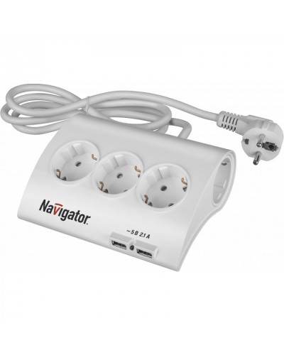 Удлинитель Navigator 71 544 NPE-USB-05-180-ESC-3X1.0 в Первоуральске Блоки розеток Pintop.ru