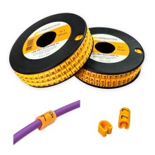 Клипса маркировочная на кабель диаметром 3.6–7.4 мм, символ "A", 500 шт., желтая LANMASTER LAN-MCC-EC2A/500-YL