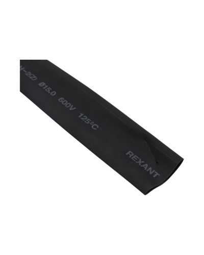 Термоусаживаемая трубка 15.0 / 7.5 мм черная (100 м/бухта) REXANT (49-1506) в Первоуральске Монтажные материалы Pintop.ru