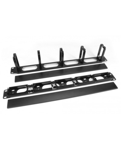 Кабельный организатор с пластиковыми кольцами с крышкой, 19, 1U Hyperline CM-1U-5R-PL-COV в Первоуральске Аксессуары для стоек и шкафов Pintop.ru