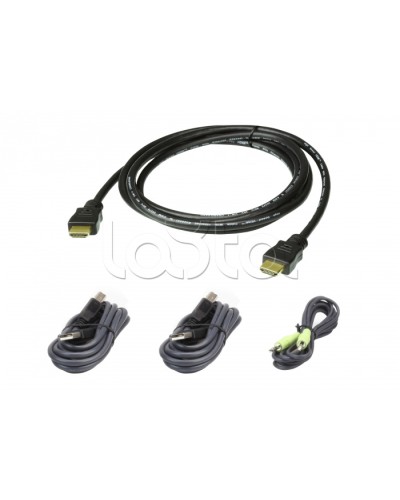 Комплект кабелей USB, HDMI для защищенного KVM-переключателя (1.8м) ATEN 2L-7D02UHX4 в Первоуральске Видеоусилители, Модуляторы, Делители Pintop.ru
