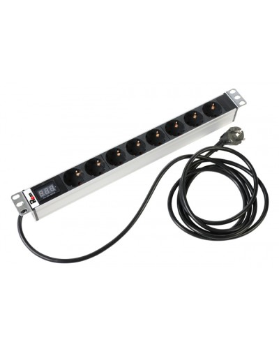 Блок розеток 1U, 8 розеток Schuko Rem R-16-8S-AM-440-3 в Первоуральске Блоки розеток Pintop.ru