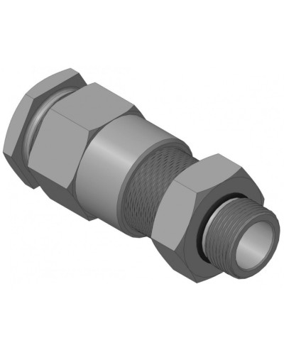 Кабельный ввод для бронированного кабеля с двойным уплотнением резьбой G3/4, внешним диаметром кабеля D=18-22 мм и проходным диаметром кабеля d=8-12 мм Спектрон КВБ-22/12-2У-М-G3/4 в Первоуральске Аксессуары для кабель-канала Pintop.ru