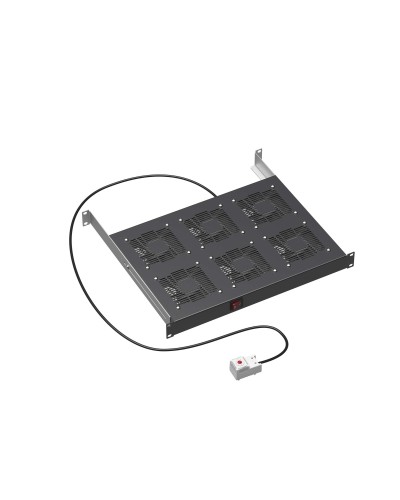 19 Вентиляторный модуль 6 вентиляторов с термостатом для 19 IT-корпусов STI/CQE, RAL9005 DKC (R519VSIT6FTB) в Первоуральске Вентиляторные модули Pintop.ru