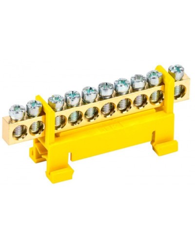 Шина PE земля на DIN-изол тип Стойка ШНИ-6х9-10-С-Ж IEK YNN10-69-10P-K05 в Первоуральске Клеммные колодки Pintop.ru