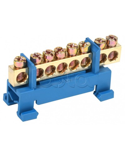 Шина нулевая изолированная с одним угловым изолятором ШНИ-6x9-8-С-С IEK (YNN10-69-8P-K07) в Первоуральске Клеммные колодки Pintop.ru