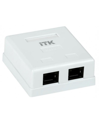 ITK Настенная информационная розетка RJ-45, кат.6, 2-порта (CS2-1C6U-22) в Первоуральске Коннекторы Pintop.ru