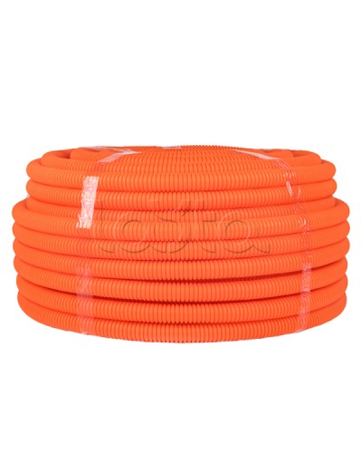 Труба гофр. ПНД с протяжкой d25 мм (75 м) оранжевая EKF-Plast (tpnd-25-o) в Первоуральске Труба гофрированная Pintop.ru