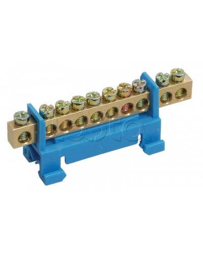 Шина нулевая с DIN-изолятором ШНИ-6x9-10-С-С IEK YNN10-69-10P-K07 в Первоуральске Клеммные колодки Pintop.ru