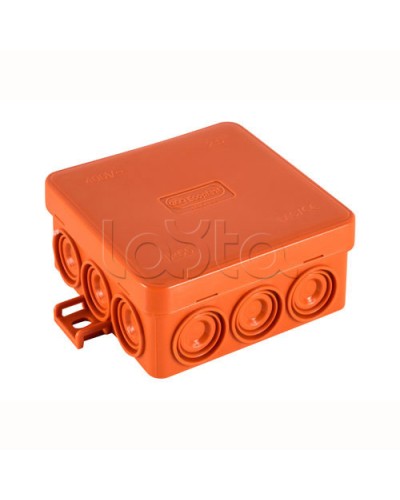 JBL085 Коробка огн. E110, о/п 85х85х38мм, без галогена, 12 вых., IP55, 9P, (0,15-2,5 мм2), цвет оранж. Экопласт (43265HF) в Первоуральске Распределительные коробки Pintop.ru