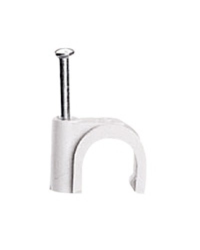 Скоба пластиковая с гвоздем, д.3 - 5 мм (200 шт/уп) в Первоуральске Крепежные изделия Pintop.ru