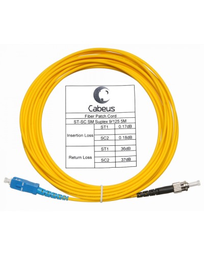 Шнур оптический simplex SC-ST 9/125 sm 15м LSZH Cabeus FOP(s)-9-SC-ST-15m в Первоуральске Патч-корды оптические Pintop.ru