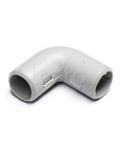 Угол 90° (из двух частей) для труб D16 мм (цвет чёрный) Экопласт 41216-BL в Первоуральске Повороты, муфты, тройники Pintop.ru