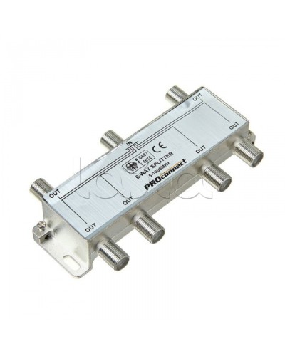 Сплиттер антенный ТВ х 6 под F разъём 5-1000 МГц PROCONNECT 05-6024 в Первоуральске Дополнительное оборудование для сетей Pintop.ru