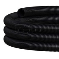 NR075 Двустен. труба ПНД гибкая откр. прокладки, SN16, с зондом, D75мм (50м) чёрный Экопласт (801075HFR-UF-BL)