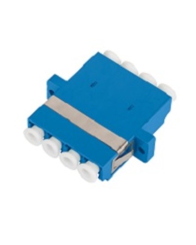 Адаптер NIKOMAX волоконно-оптический, соединительный, одномодовый, стандарта OS2, LC/UPC-LC/UPC, квадро, пластиковый, без шторки, с фланцами, синий, уп-ка 2шт. в Первоуральске Проходные адаптеры и розетки оптические Pintop.ru