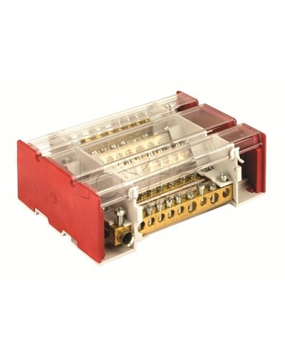 Блок распределительный на DIN рейку c выносной клеммой 4р 160А, 7х7мм 1х8мм 1х9мм 1х12мм DKC BD3160104 в Первоуральске Аксессуары для стоек и шкафов Pintop.ru