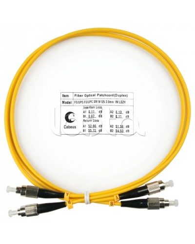 Шнур оптический duplex FC-FC 9/125 sm 1м LSZH Cabeus FOP(d)-9-FC-FC-1m в Первоуральске Патч-корды оптические Pintop.ru