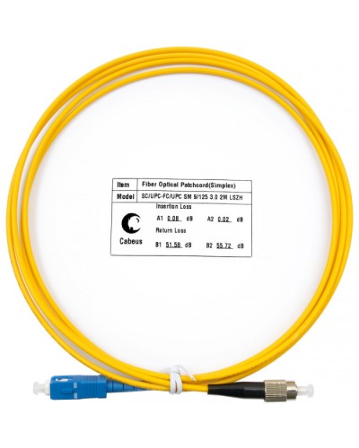 Шнур оптический simplex SC-FC 9/125 SM 2 м LSZH в Первоуральске Патч-корды оптические Pintop.ru