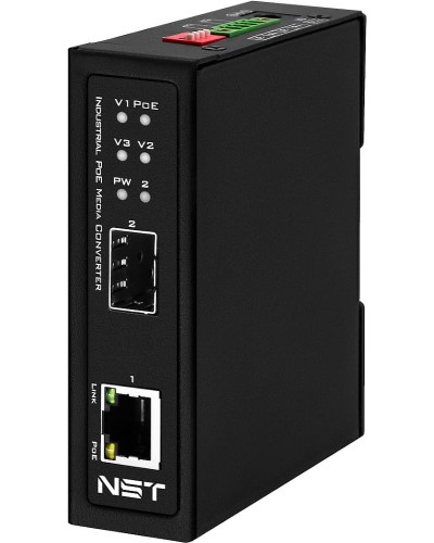 Промышленный Ultra PoE медиаконвертер NST NS-MC-1G1GX-P/I в Первоуральске Медиаконвертеры Pintop.ru