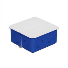 Коробка распред. с крышкой для г/к 100x100х50мм с металл. лапками, без галогена, синий IP30 Экопласт (44667HF)