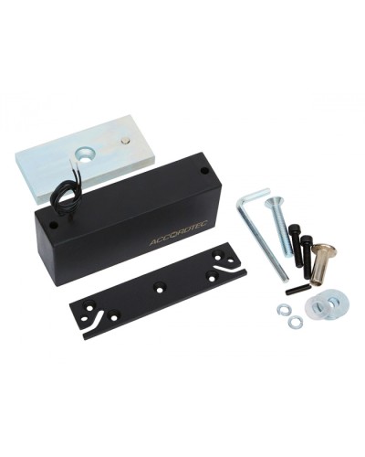 Электромагнитный влагозащищенный замок AccordTec ML-300П с планкой, цвет черный в Первоуральске Электромагнитные замки Pintop.ru