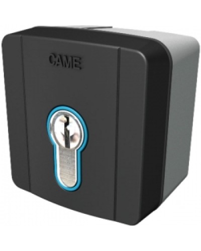 Ключ-выключатель накладной с цилиндром замка DIN и синей подсветкой Came 806SL-0050 в Первоуральске Запчасти для шлагбаумов и автоматики Pintop.ru