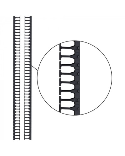 Кабельная гребенка 48U с пальцами глубиной 106 мм, 2 шт. в компл., черная LANMASTER (LAN-DC-CB-48Ux8-PF/S) в Первоуральске Аксессуары для стоек и шкафов Pintop.ru
