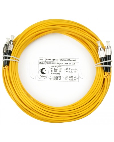 Шнур оптический duplex FC-FC 9/125 sm 20м LSZH Cabeus FOP(d)-9-FC-FC-20m в Первоуральске Патч-корды оптические Pintop.ru