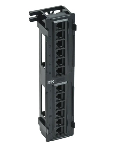 ITK Настенная патч-панель кат.5Е UTP, 12 портов (IDC Dual) (PP12-C5EU-D05) в Первоуральске Патч панель Pintop.ru