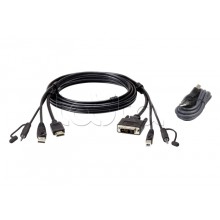 Комплект кабелей USB, HDMI-DVI-D для защищенного KVM-переключателя (1.8м) ATEN 2L-7D02DHX2