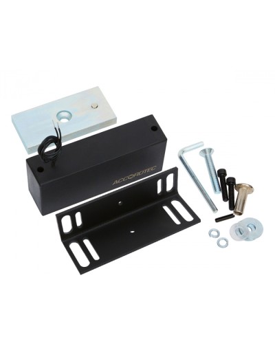 Электромагнитный влагозащищенный замок AccordTec ML-300П с уголком, цвет черный в Первоуральске Электромагнитные замки Pintop.ru