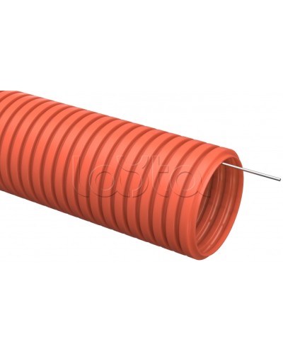 Труба гофрированная ПНД d=16мм с зондом оранжевая тяжелая (100м) IEK (CTG21-16-K09-100) в Первоуральске Труба гофрированная Pintop.ru