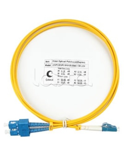 Патч-корд волоконно-оптический SM 9/125 duplex LC/SC LSZH (1,5 м) Cabeus FOP(d)-9-LC-SC-1,5M в Первоуральске Патч-корды оптические Pintop.ru