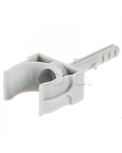 Держатель с дюбелем без шурупа для гофрированной или жесткой гладкой трубы D16 мм Экопласт 41416 в Первоуральске Держатели, клипсы, скобы Pintop.ru